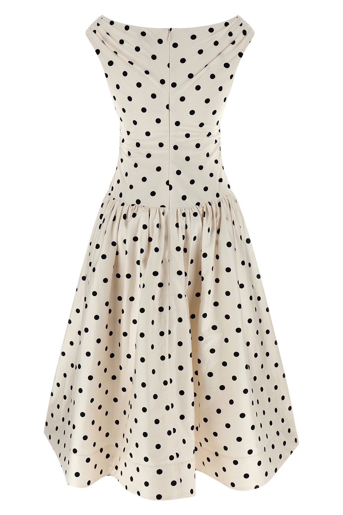 cream polka dot cotton midi polka dot print cotton dress