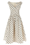 cream polka dot cotton midi polka dot print cotton dress