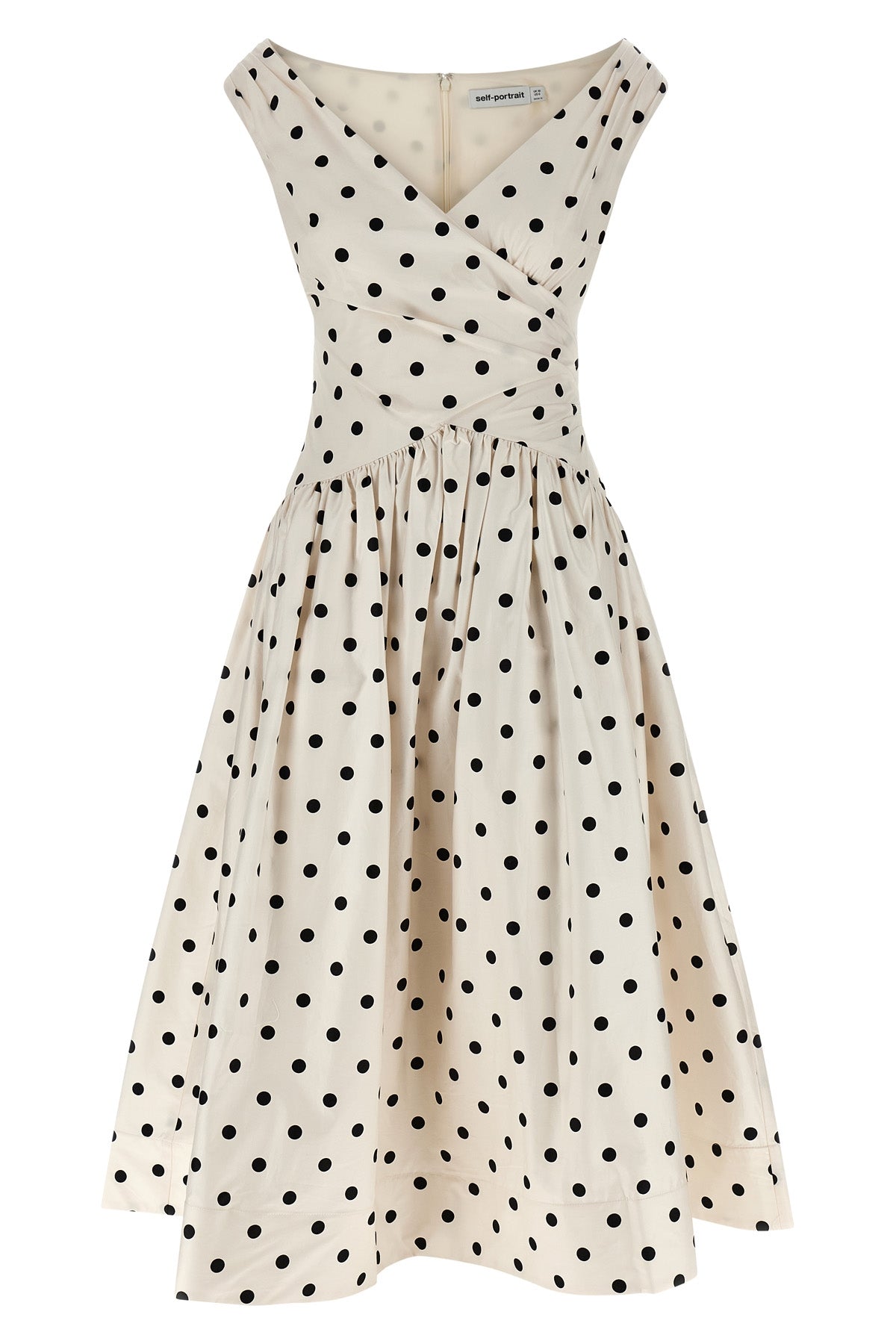 cream polka dot cotton midi polka dot print cotton dress