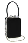 multi crystal chainmail satin handbag