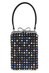 multi crystal chainmail satin handbag