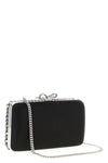 multi crystal chainmail satin-effect fabric clutch