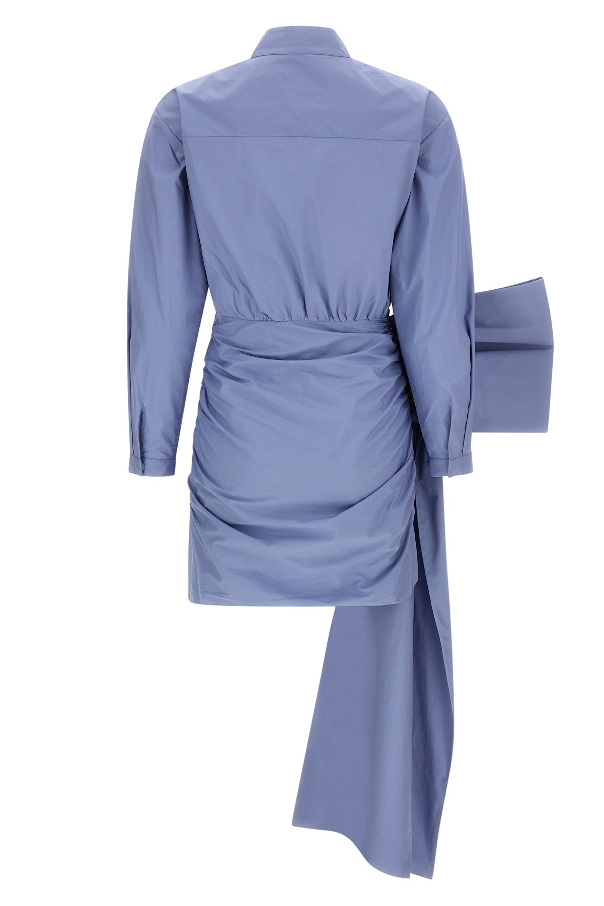 blue cotton tie side mini cotton dress