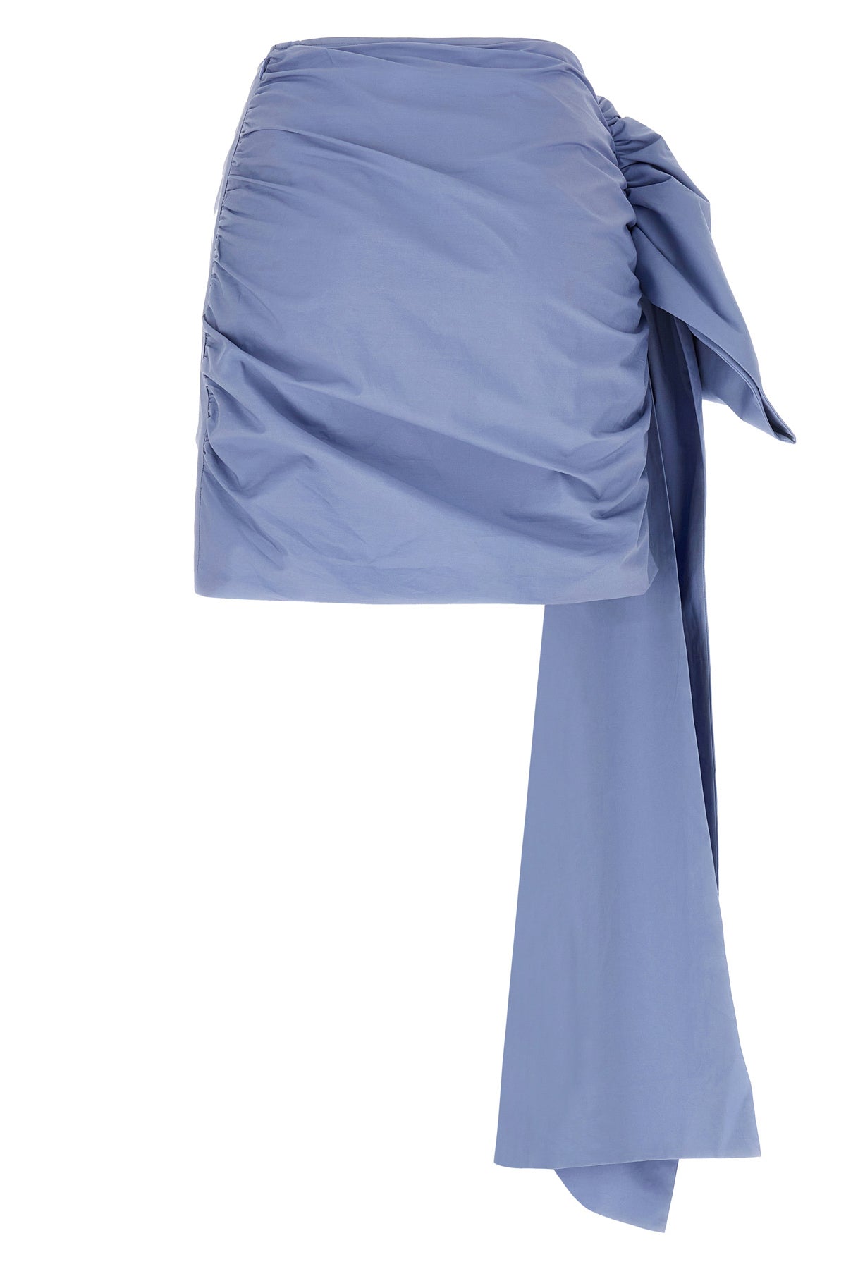 blue cotton tie side mini cotton skirt
