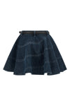 flared denim mini cotton denim skirt