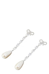 bow pearl droplet earrings in metal crystals and pearls