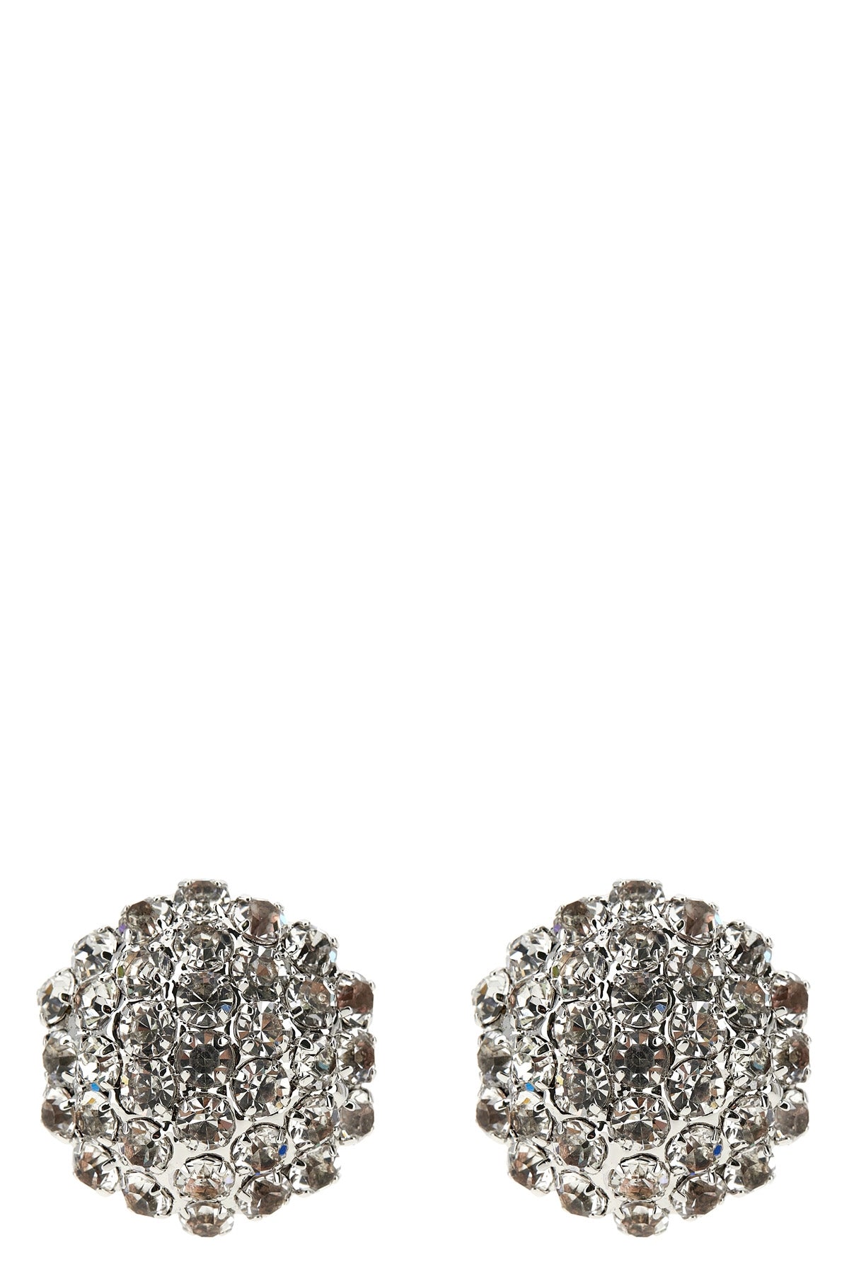 crystal flower earrings in metal and all-over crystals