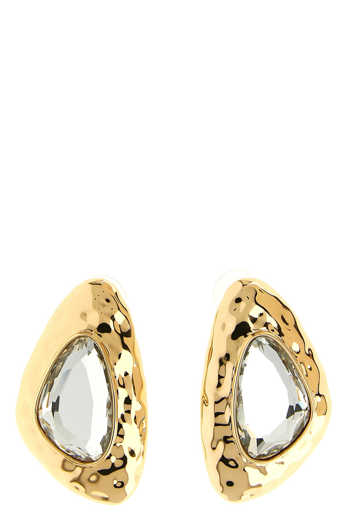 hammered gold crystal hammered metal earrings