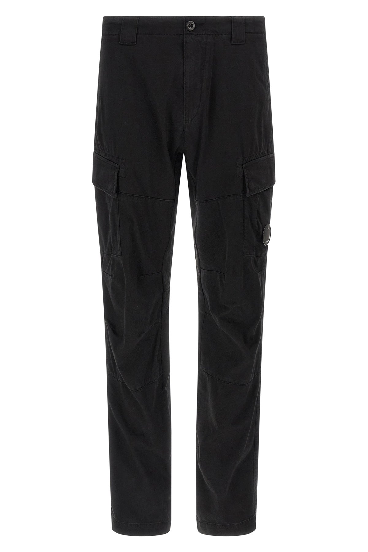 garment-dyed sanded stretch cotton satin trousers