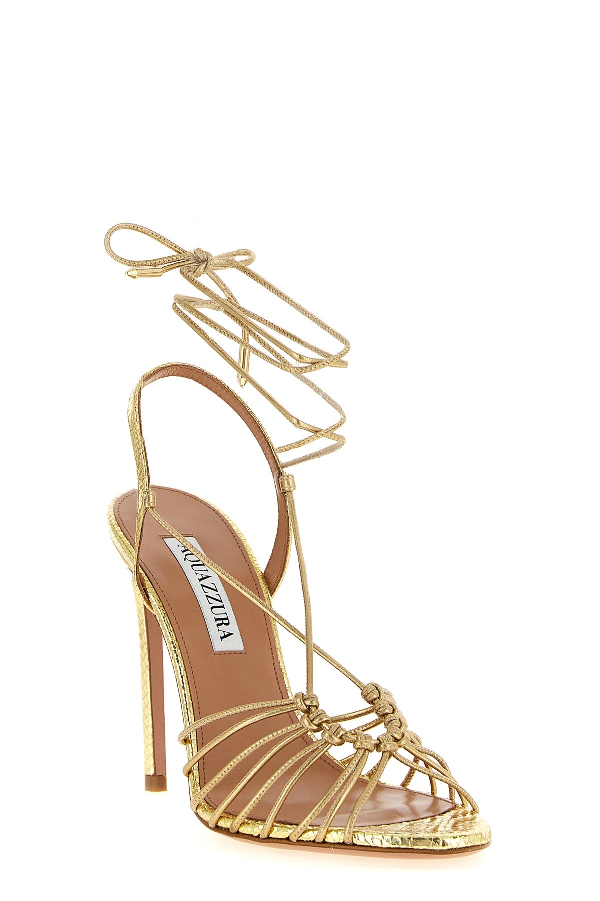ritmo sandals in laminated leather and laminated snake print leather