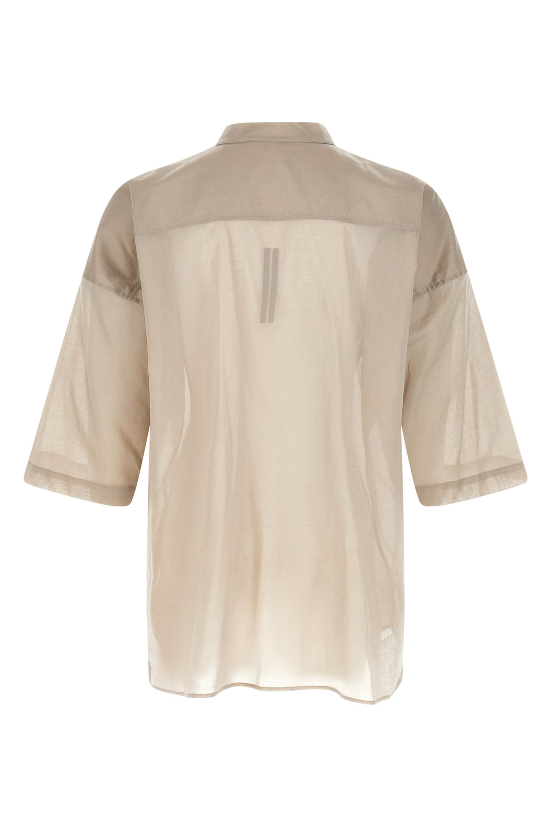 RICK OWENS 48 jumbo faun semi-transparent cotton voile shirt