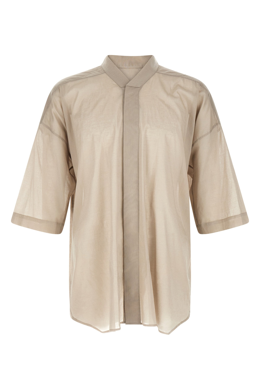 RICK OWENS 48 jumbo faun semi-transparent cotton voile shirt