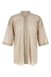 jumbo faun semi-transparent cotton voile shirt