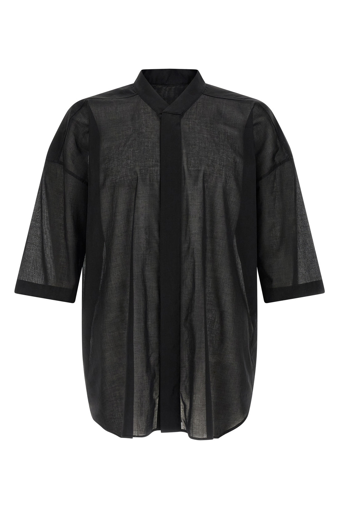 RICK OWENS 50 jumbo faun semi-transparent cotton voile shirt