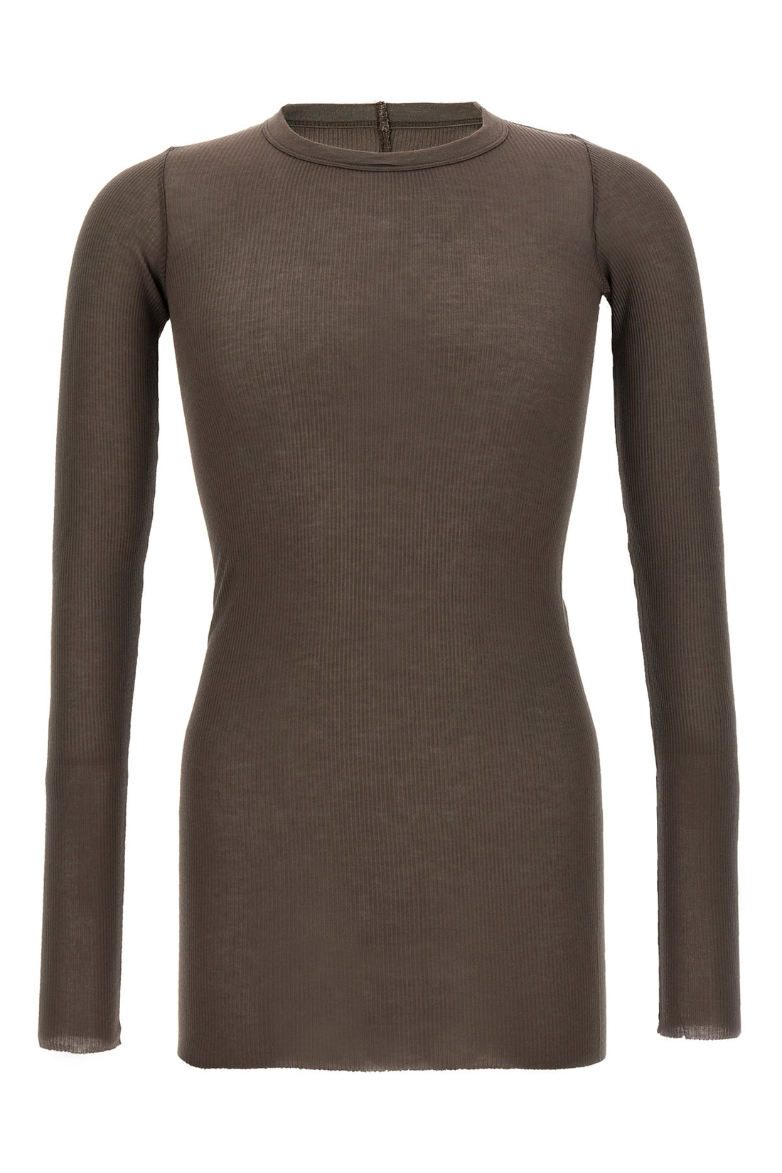 RICK OWENS L rib ls t ribbed viscose and stretch silk blend t-shirt