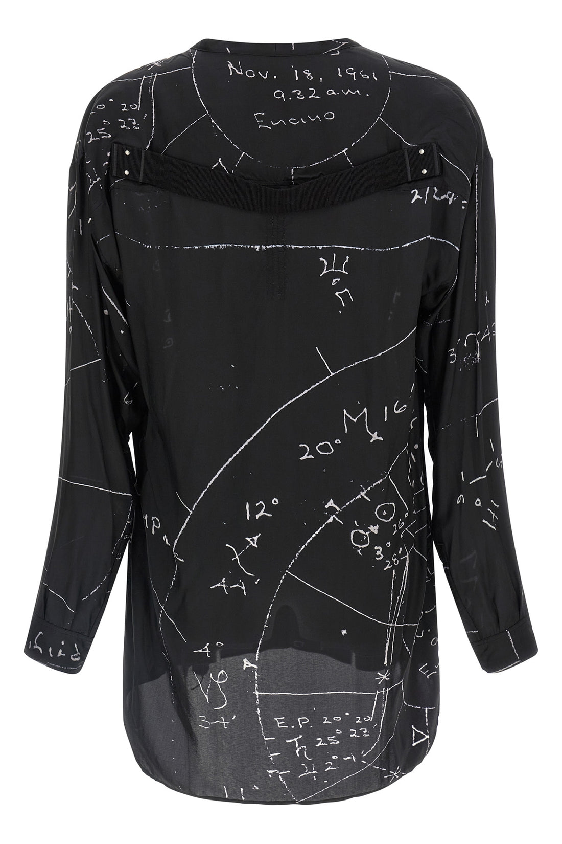 RICK OWENS 46 concordian shirt in viscose blend and patterned fluid cupro
