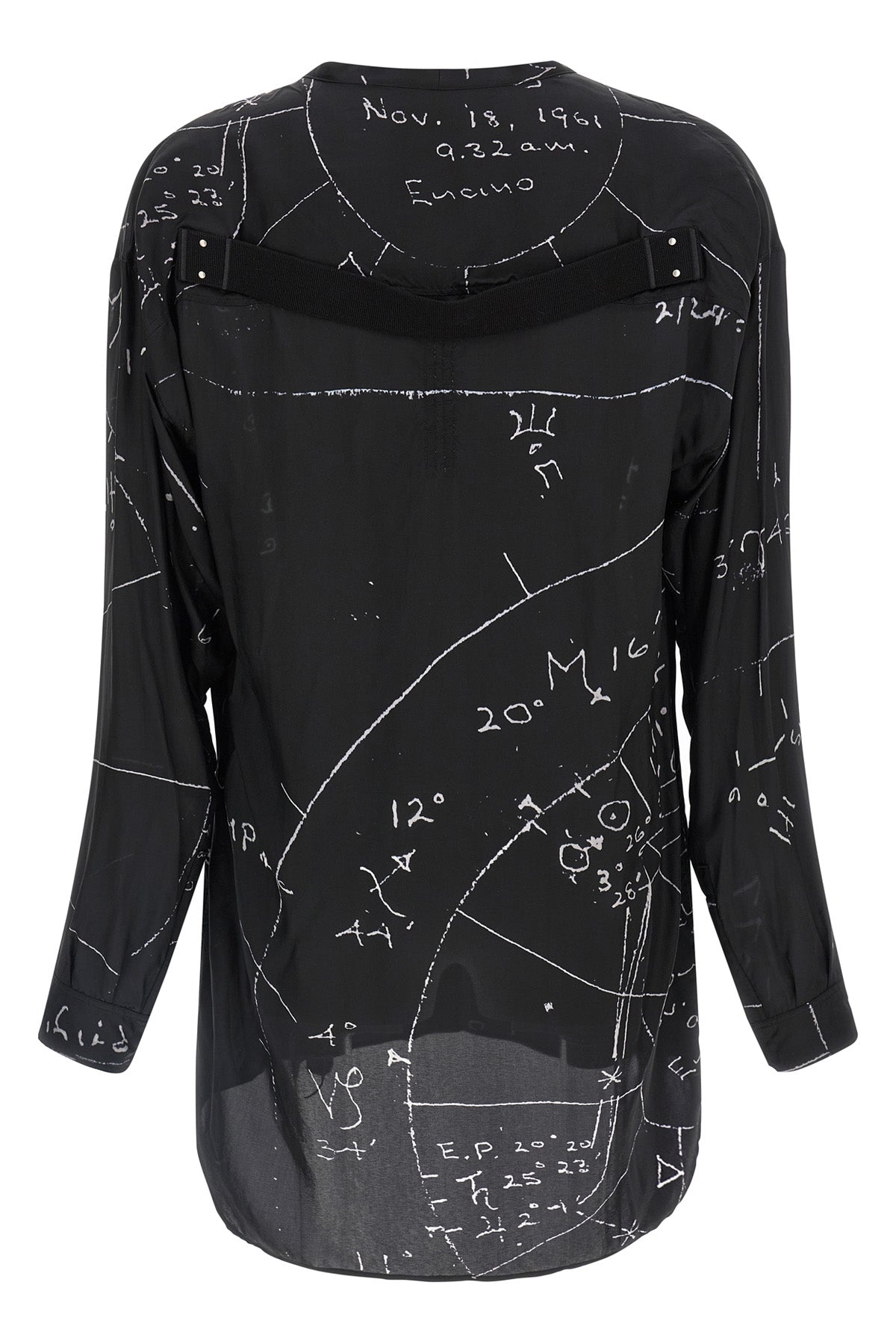 concordian shirt in viscose blend and patterned fluid cupro