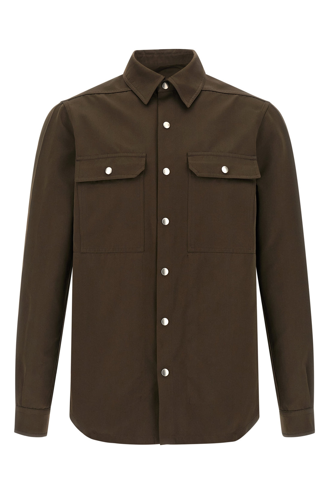 RICK OWENS 50 outershirt satin-effect technical fabric shirt