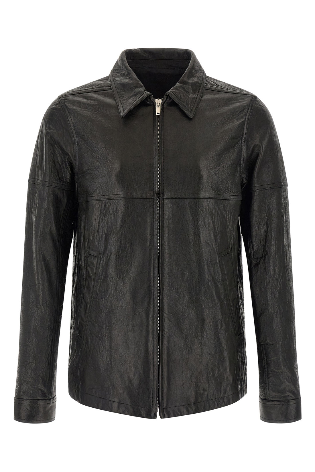 RICK OWENS 48 brad hammered leather jacket