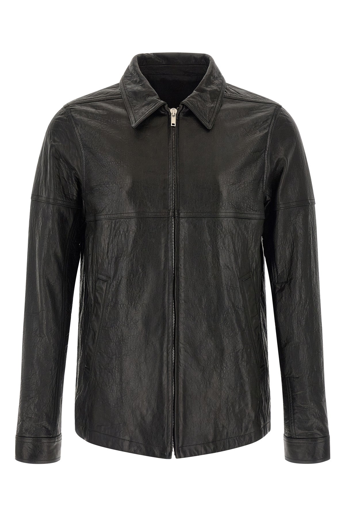 brad hammered leather jacket