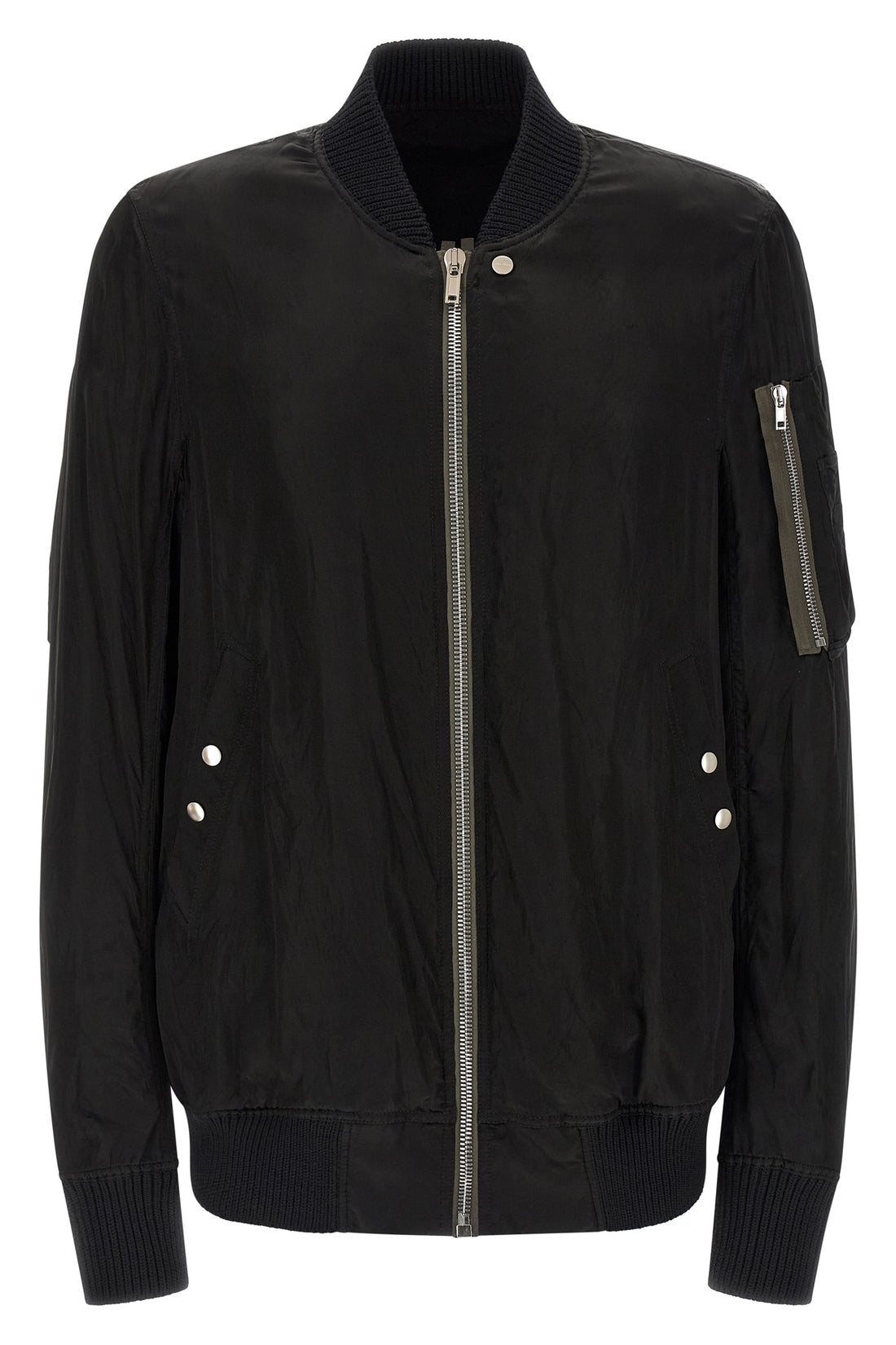 RICK OWENS 48 classic flight bomber jacket in slightly padded shiny nylon