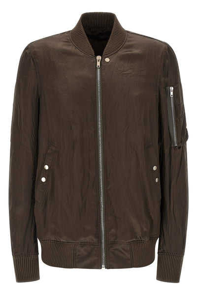 classic flight bomber jacket in slightly padded shiny nylon
