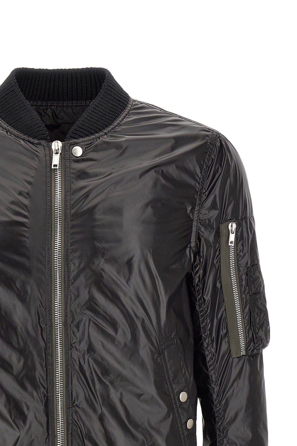 classic flight bomber jacket in slightly padded shiny nylon