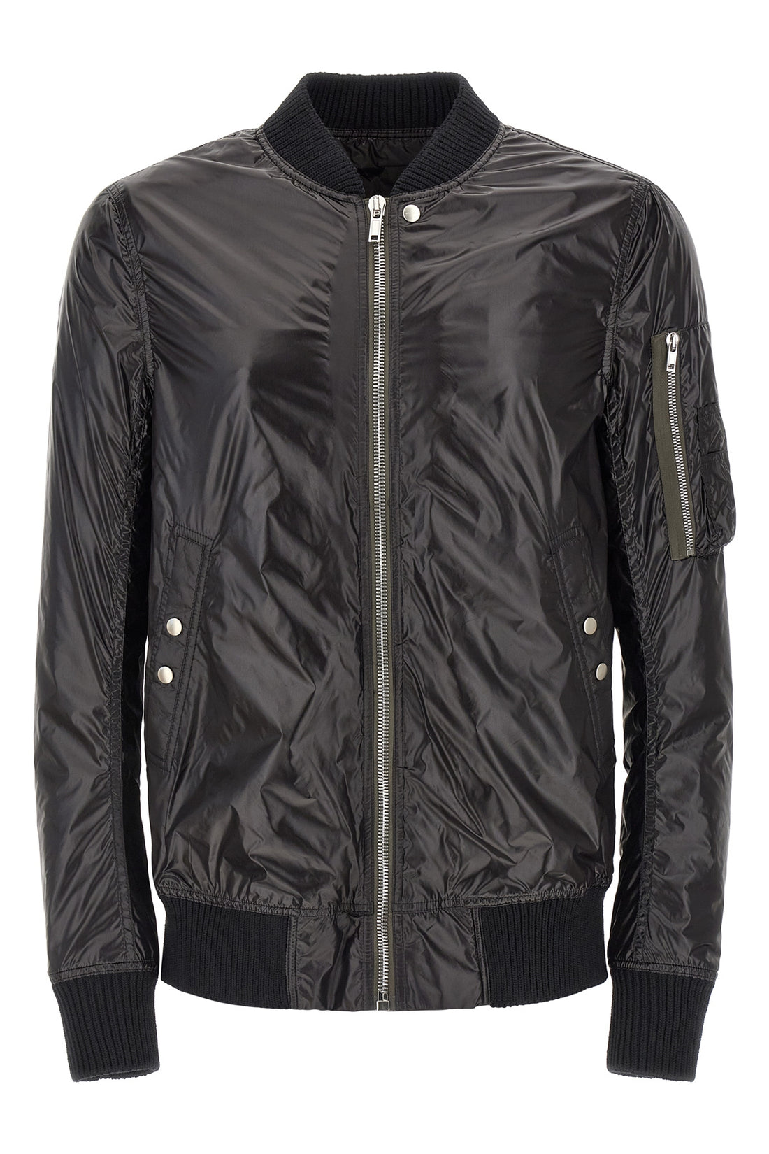RICK OWENS 48 classic flight bomber jacket in slightly padded shiny nylon
