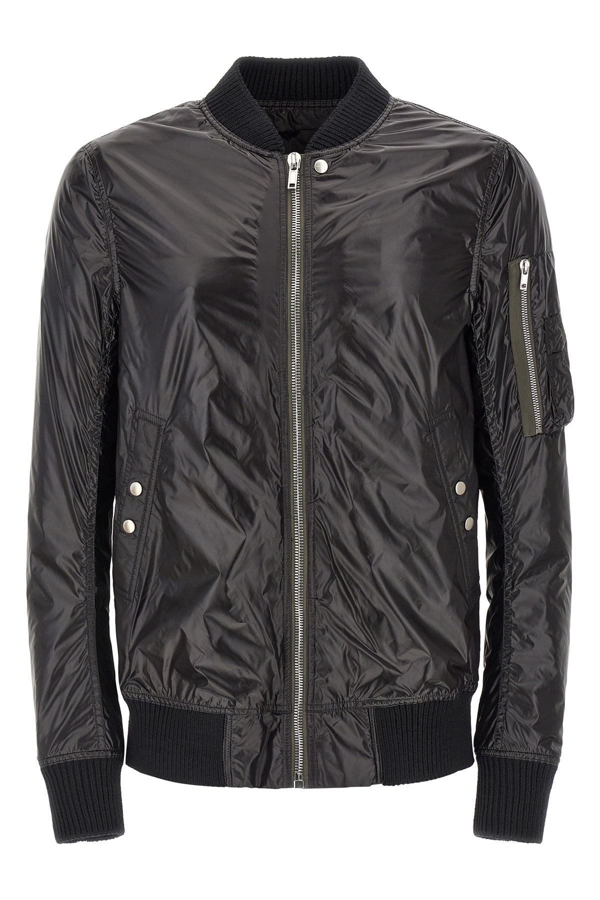classic flight bomber jacket in slightly padded shiny nylon