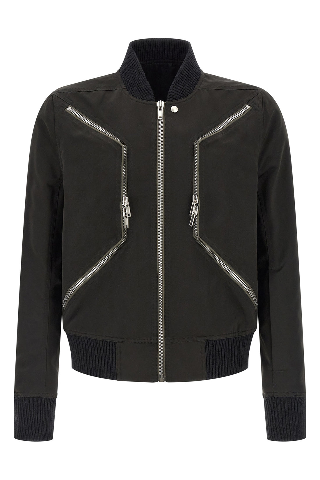 RICK OWENS 48 heizer flight shiny cotton bomber jacket