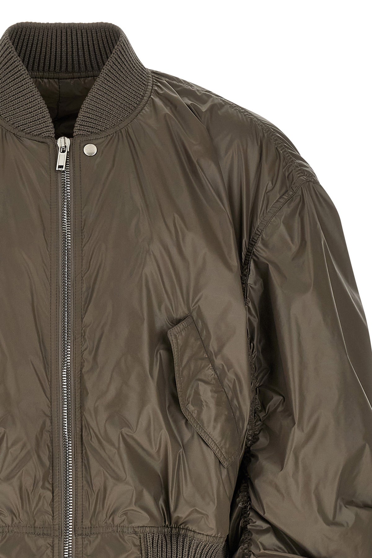 secchia flight bomber jacket in slightly padded shiny technical fabric