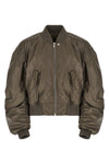 secchia flight bomber jacket in slightly padded shiny technical fabric
