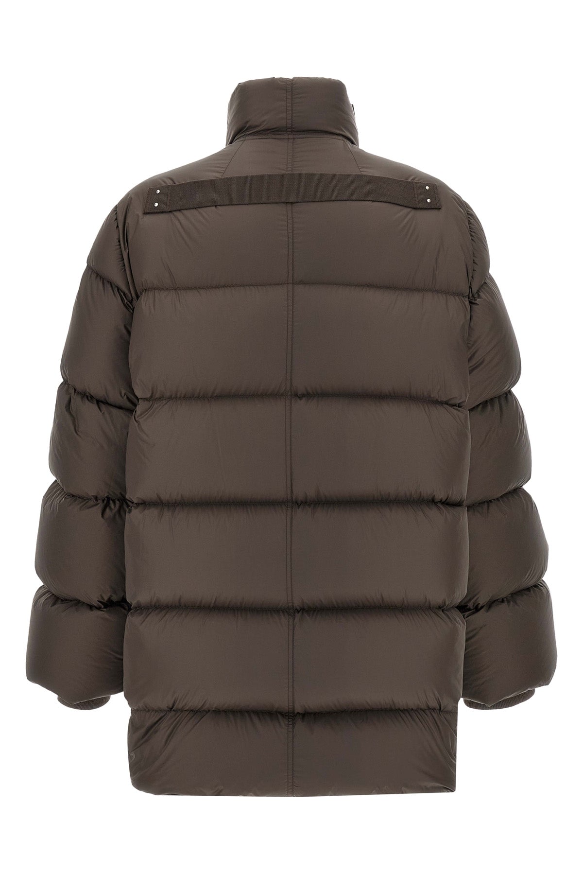 long turtle quilted nylon down jacket