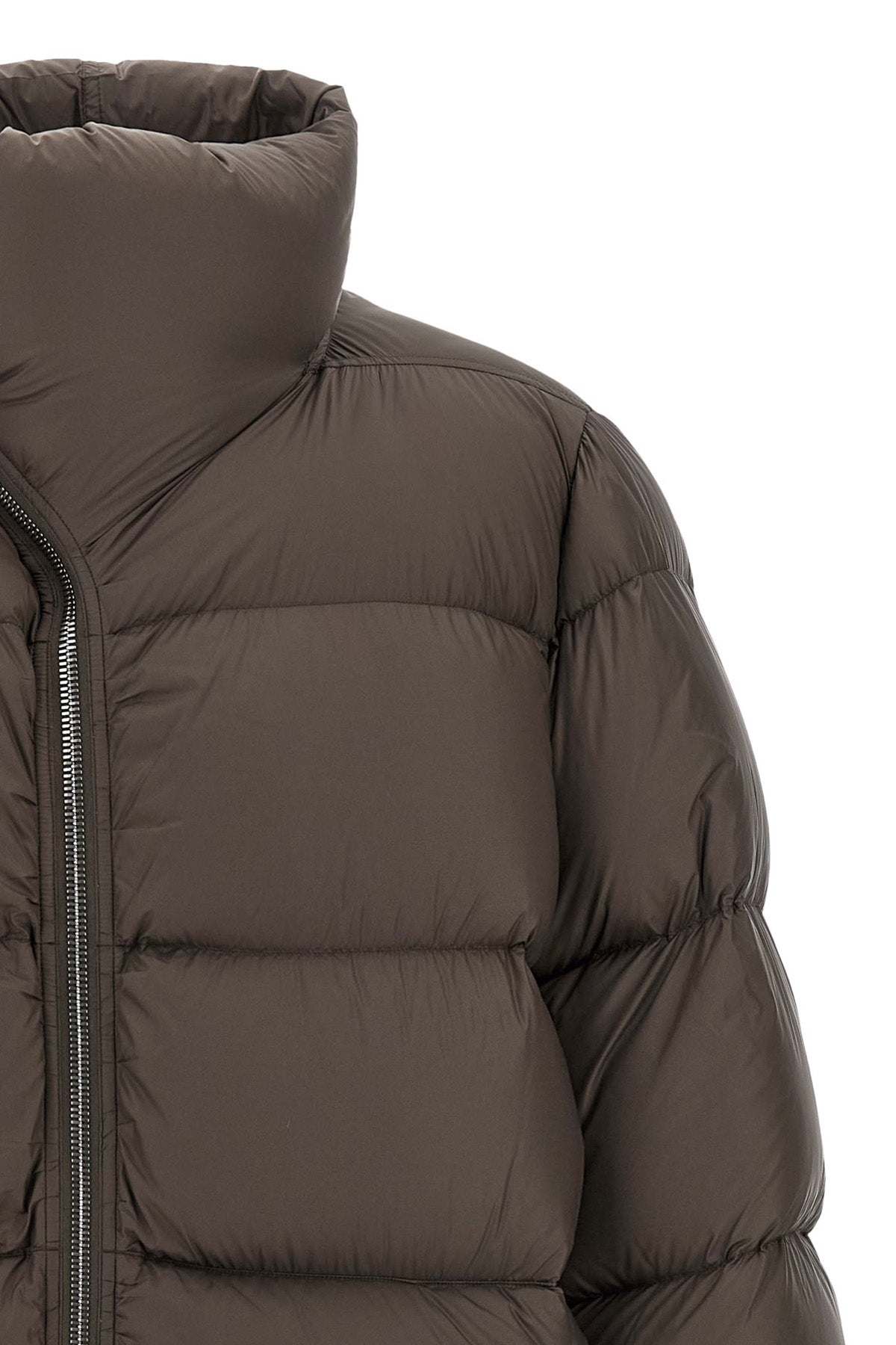 long turtle quilted nylon down jacket