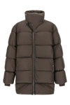 long turtle quilted nylon down jacket