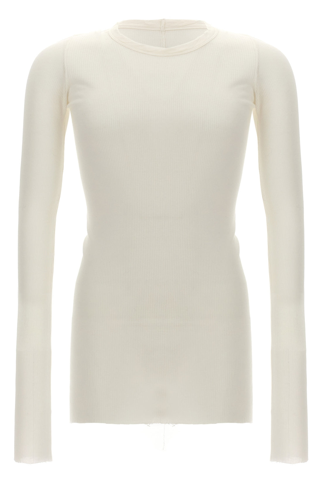 RICK OWENS L rib ls t ribbed viscose and stretch silk blend t-shirt