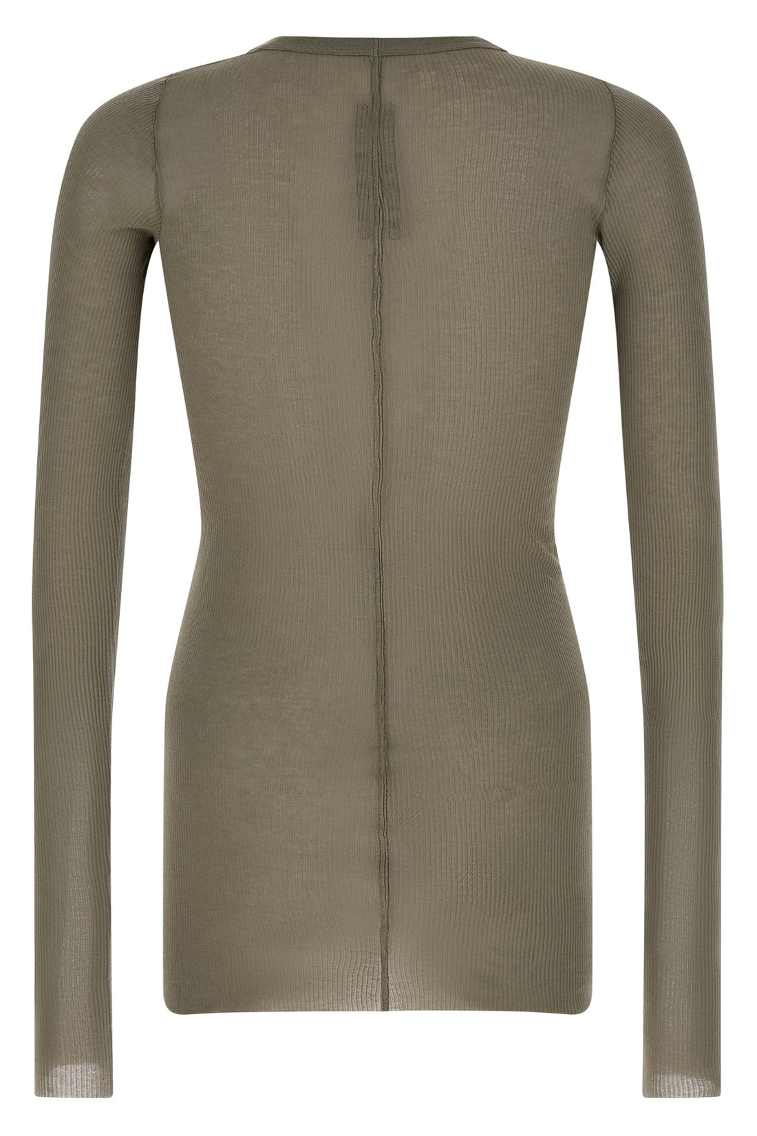RICK OWENS L rib ls t ribbed viscose and stretch silk blend t-shirt