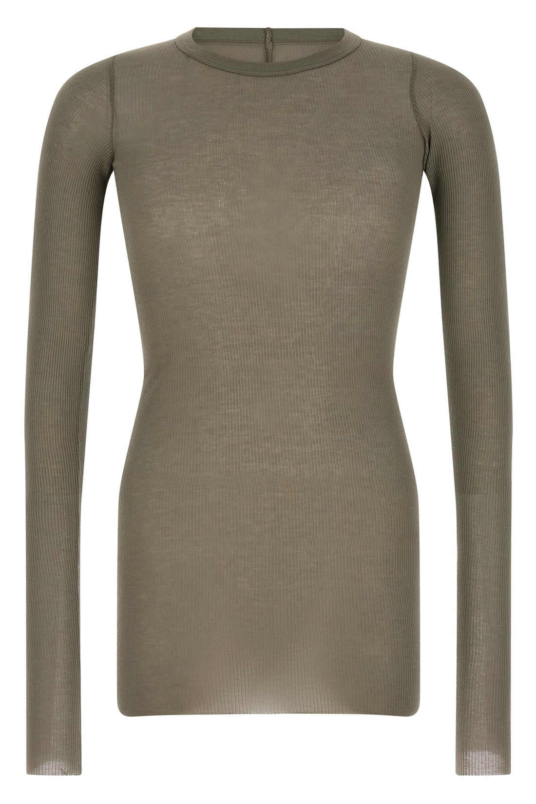 RICK OWENS L rib ls t ribbed viscose and stretch silk blend t-shirt