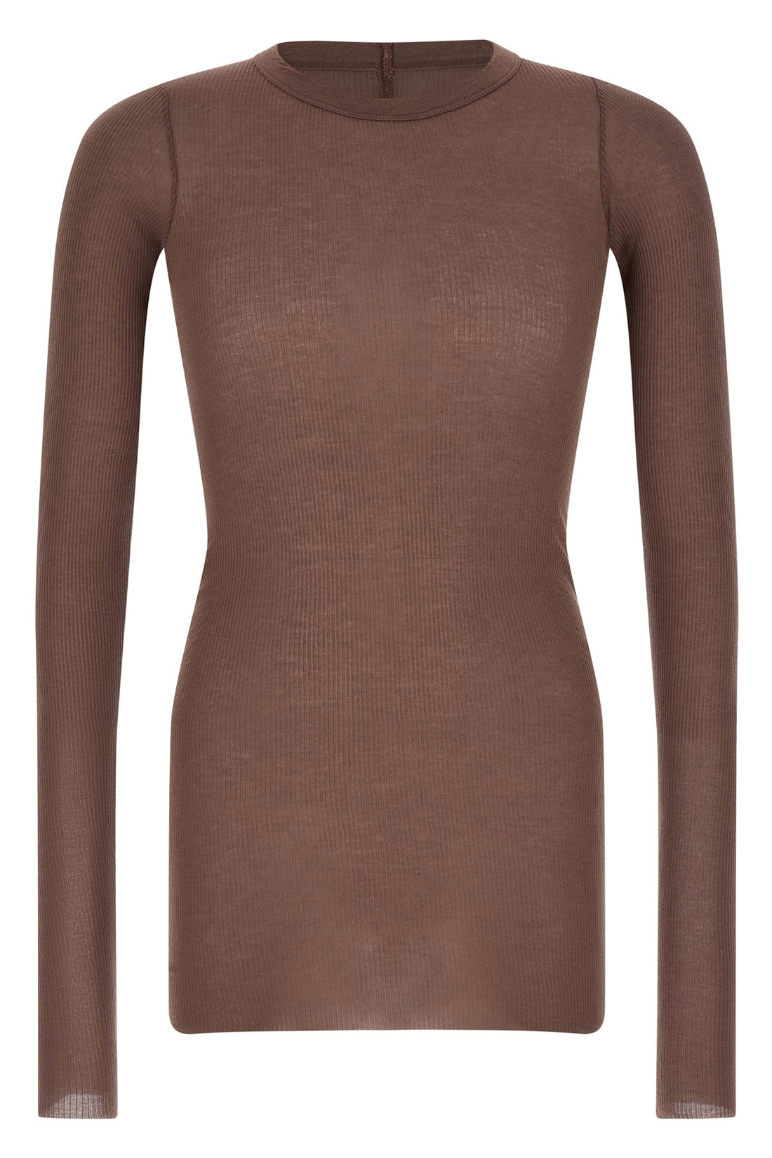 RICK OWENS L rib ls t ribbed viscose and stretch silk blend t-shirt