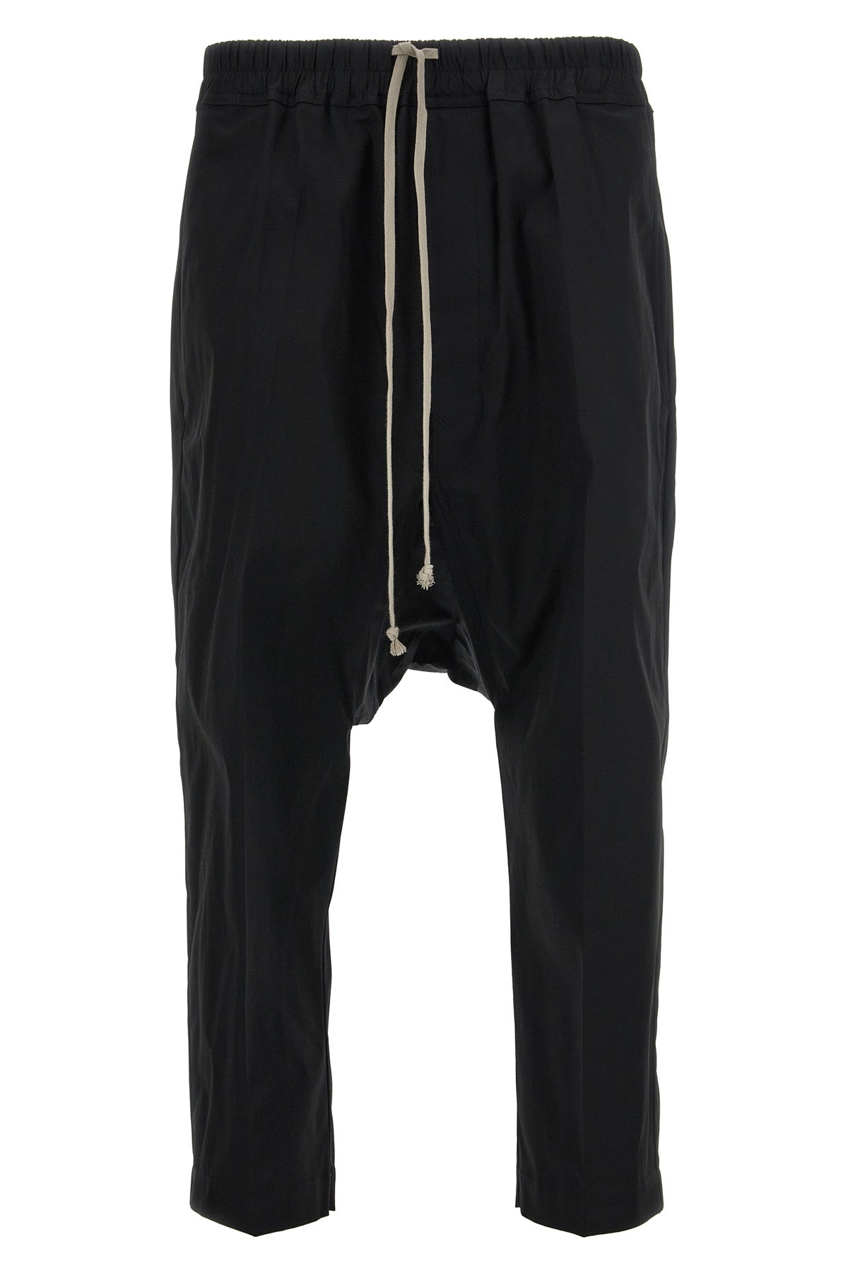 drawstring cropped cotton pants