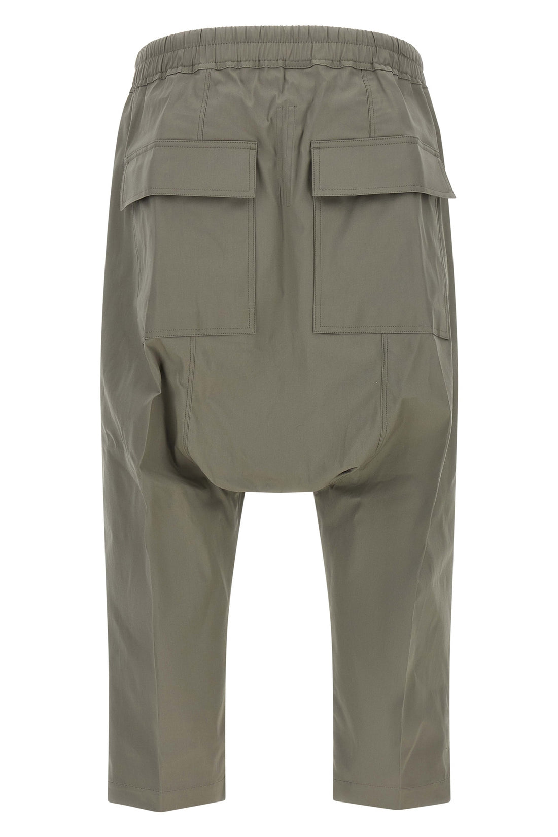 RICK OWENS 48 drawstring cropped trousers in cotton poplin of medium weight