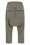 drawstring cropped trousers in cotton poplin of medium weight