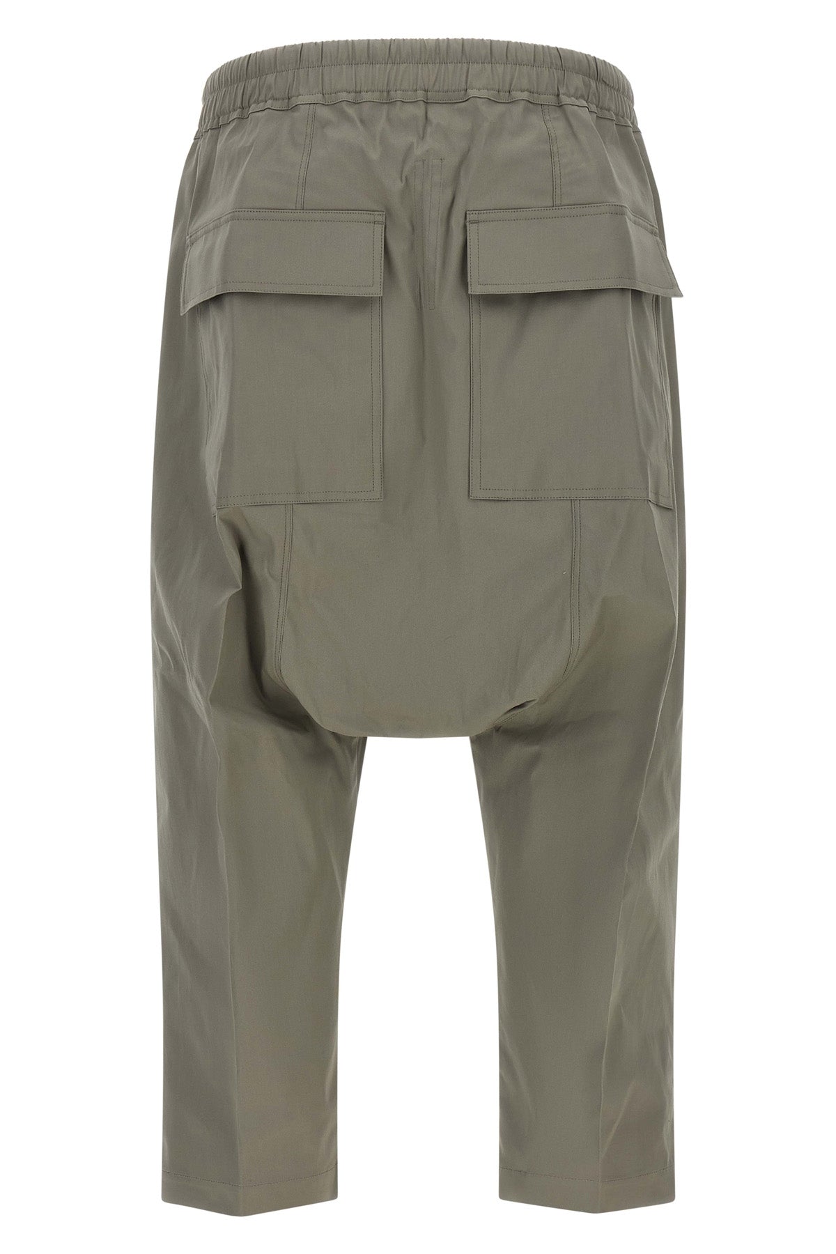 drawstring cropped trousers in cotton poplin of medium weight