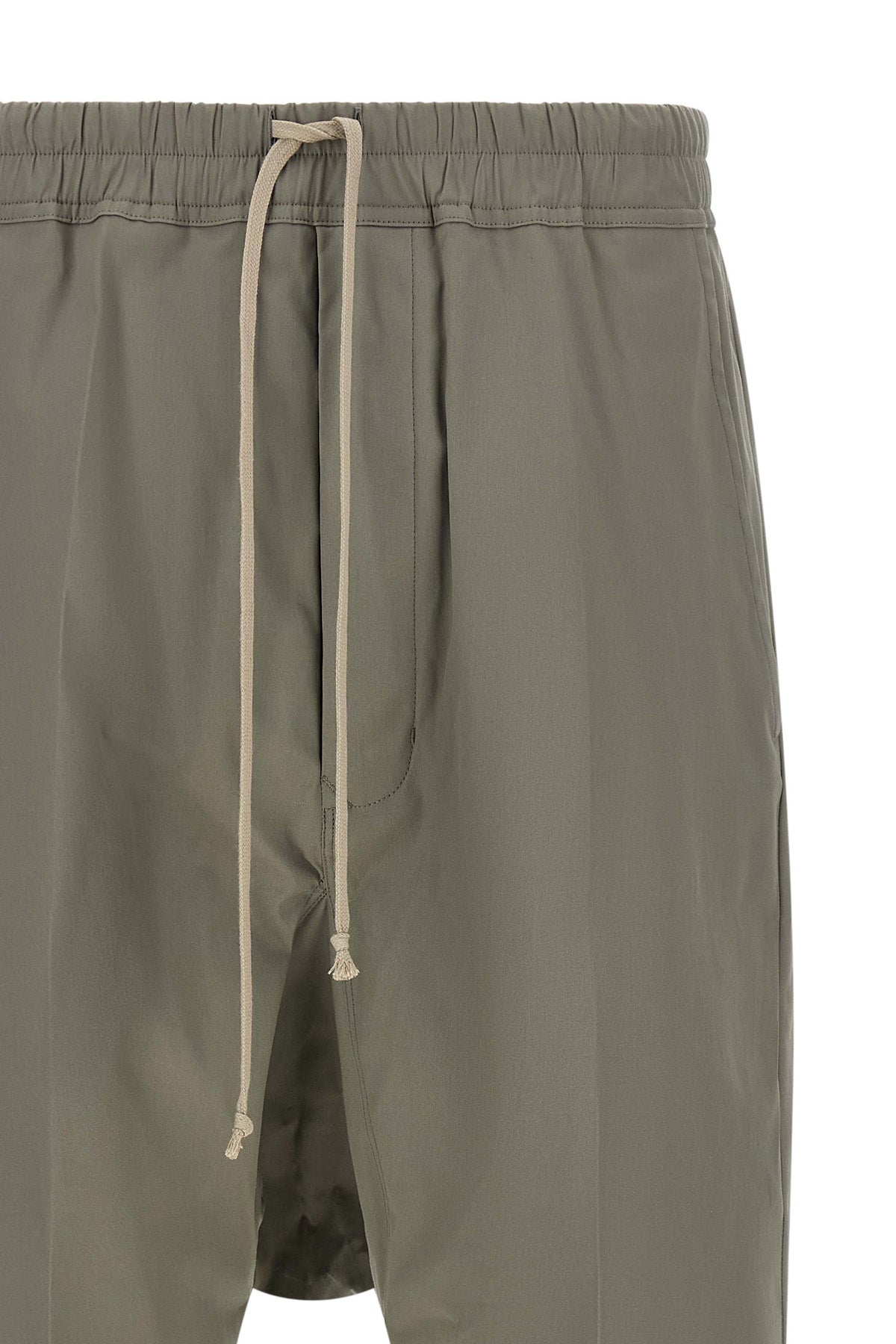 drawstring cropped trousers in cotton poplin of medium weight
