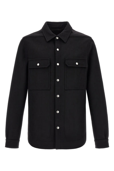 the rick owens overshirt jacket defines an architectural silhouette through rigo