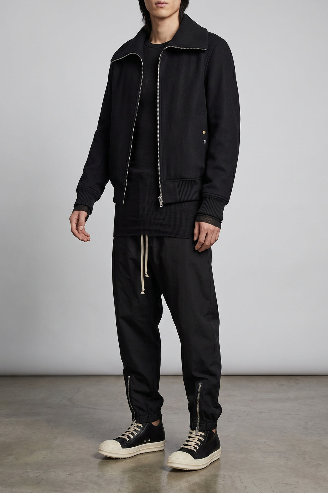 RICK OWENS 48 dracuflight heavy wool cloth bomber jacket