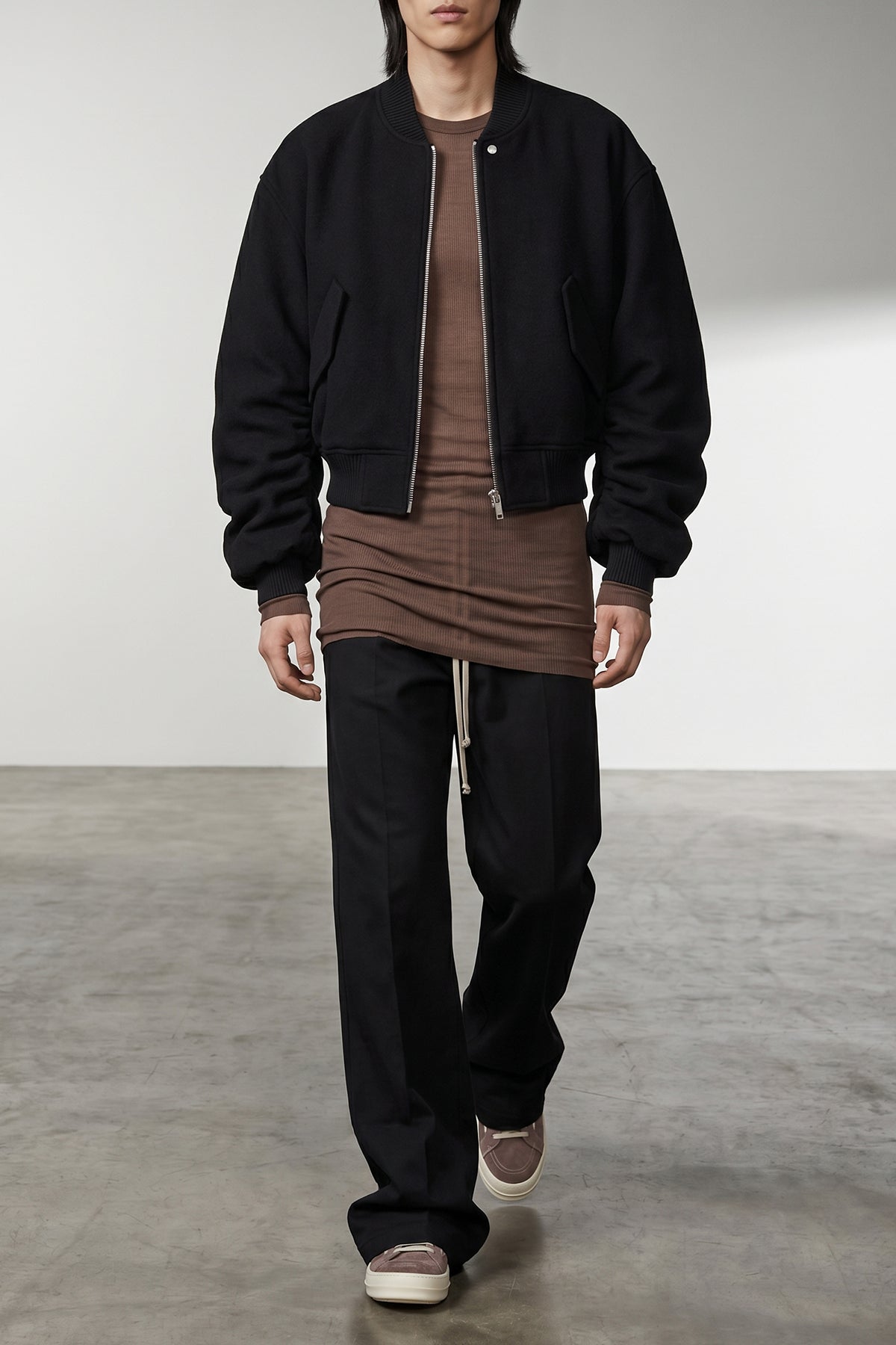 secchia flight wool cloth bomber jacket