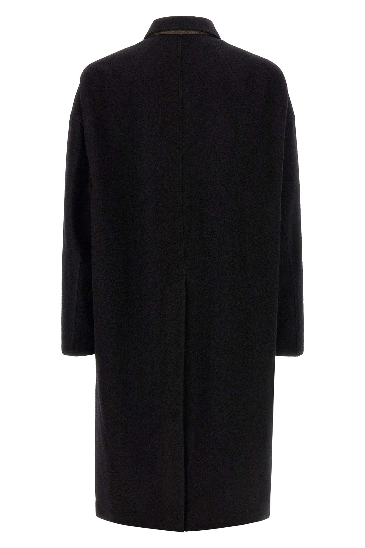 buttoned brad straight coat in wool