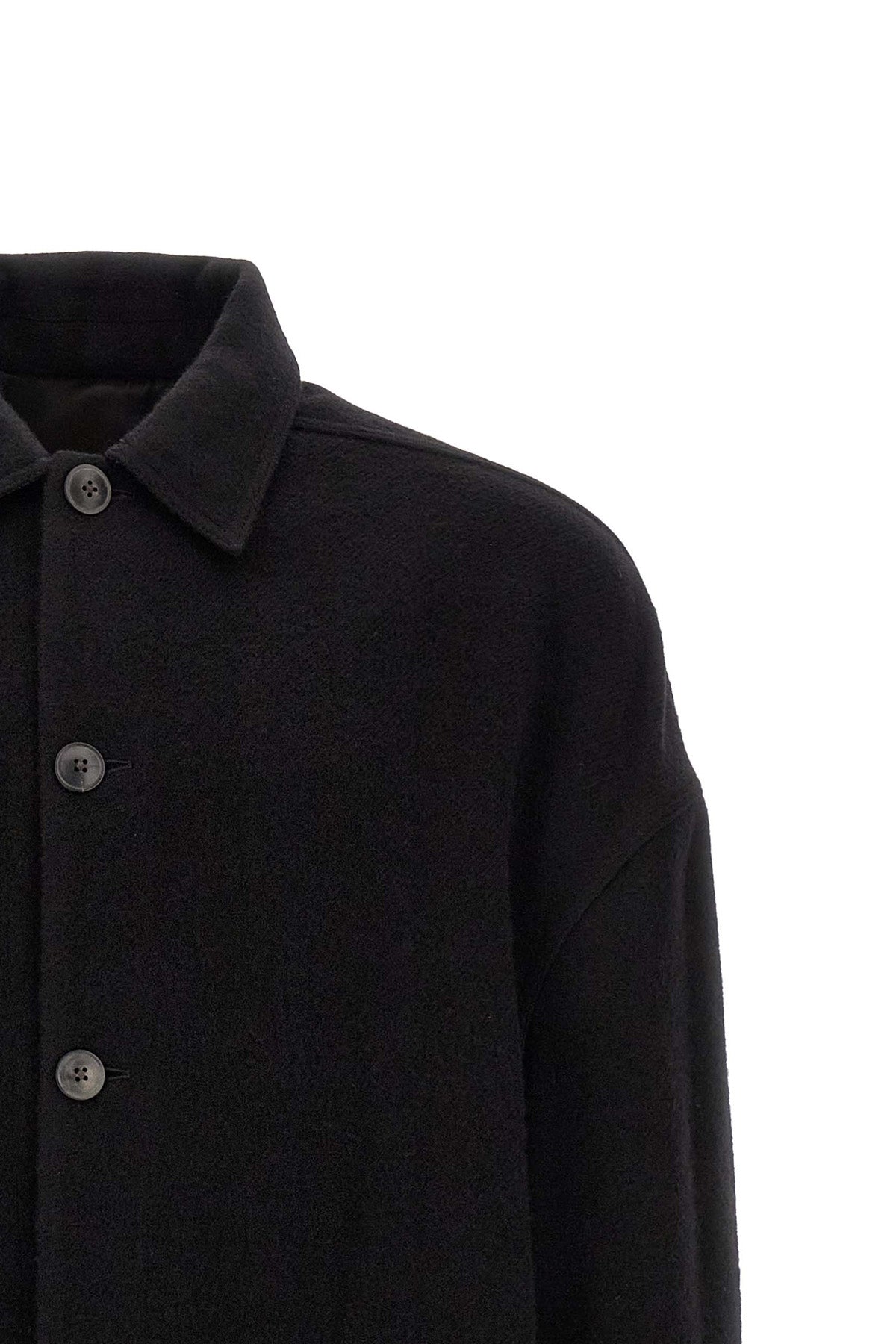 buttoned brad straight coat in wool