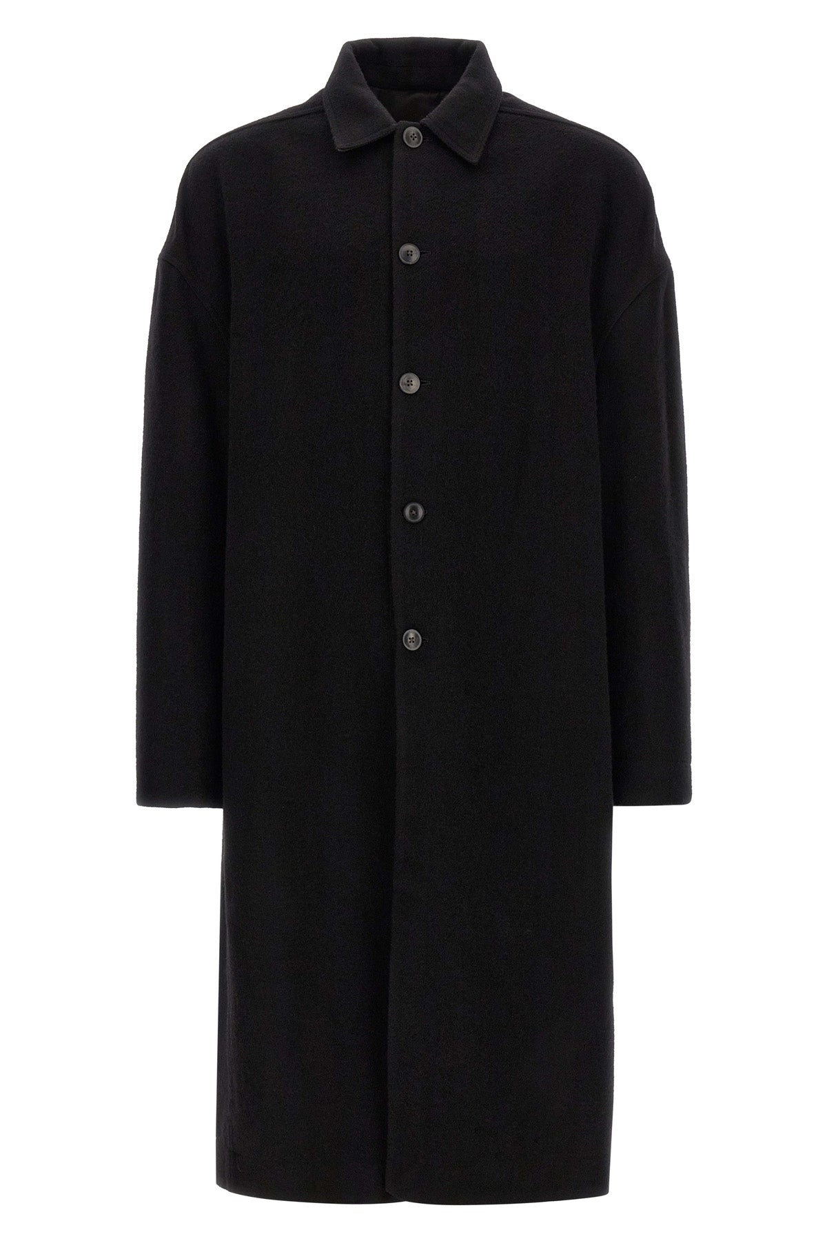 buttoned brad straight coat in wool
